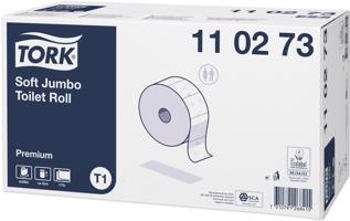 110273 Tork Premium toaletní papír - Jumbo role, 6 rolí, 2 vrstvy, 1800 út., bílá, T1