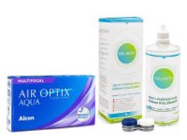 Alcon Air Optix Aqua Multifocal (6 čoček) + Solunate Multi-Purpose 400 ml s pouzdrem