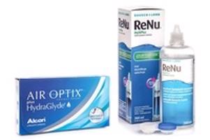 Alcon Air Optix Plus Hydraglyde (6 čoček) + ReNu MultiPlus 360 ml s pouzdrem