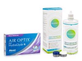 Alcon Air Optix Plus Hydraglyde Multifocal (3 čočky) + Solunate Multi-Purpose 400 ml s pouzdrem