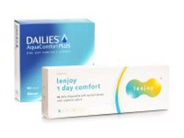 Alcon DAILIES AquaComfort Plus (90 čoček) + Lenjoy 1 Day Comfort (10 čoček)