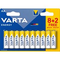 Alkalické baterie VARTA, Energy, 8 + 2 Označení: 4106/10 TUŽKA AA