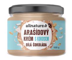 Allnature Arašídový krém s bílou čokoládou a kokosem 220 g