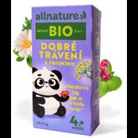 Allnature Dětský čaj Dobré trávení s fenyklem BIO 20x1.5g 4M+