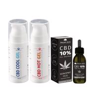 CBD Hot&Cool gel 2x75ml+CBD 10% Konopný olej 10ml