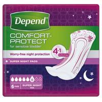 Depend Pads Super Plus Night inkontinenční vložky ženy 6 ks