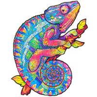 Dřevěné puzzle UNIDRAGON Iridescent Chameleon 202ks