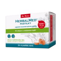 HerbalMed pastylky Dr.Weiss Jitrocel + mateřídouška + lípa + vitamin C 24+6