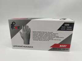 Latexové rukavice CXS BERT, 100 ks, bílé, pudrované Rozměr: L