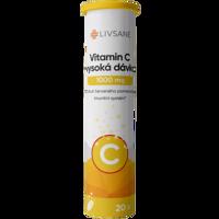 LIVSANE Vitamin C vysoká dávka 1000mg šumivé tablety červený pomeranč 20ks