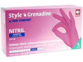 MED COMFORT Rukavice nitrilové Style Grenadine, 100 ks, růžové, nepudrované Rozměr: L