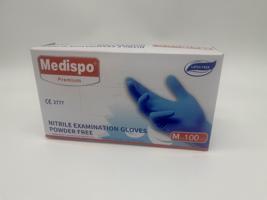 Medispo Rukavice nitrilové, Medispo, 100 ks, modré, nepudrované Rozměr: XS