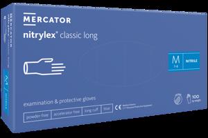 Mercator Medical Nitrylex Classic Long modré nepudrované 100 ks Rozměr: M