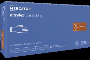 Mercator Medical Nitrylex Classic Long modré nepudrované 100 ks Rozměr: XL