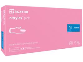 Mercator Nitrilové rukavice nepudrované růžové pink 100 ks Rozměr: M