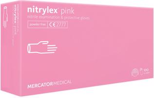 Mercator Nitrilové rukavice nepudrované růžové pink 100 ks Rozměr: XL