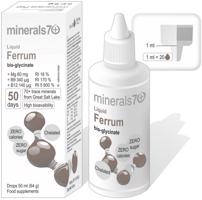 Minerals70 Liquid Ferrum koncentrát s vysokým obsahem železa 100 ml