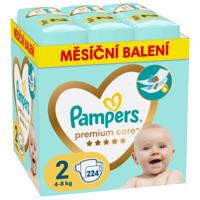 PAMPERS Premium Care plenky velikost 2 Mini 4-8kg měsíční balení 224ks