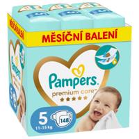 PAMPERS Premium Care plenky velikost 5 Junior 11-15kg měsíční balení 148 ks