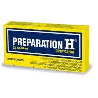 Preparation H 23mg/69mg čípky pro léčbu hemoroidů 12ks