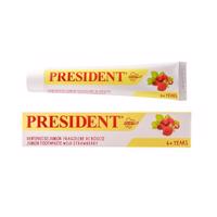 PRESIDENT zubní pasta gel děti 6+let jahoda 50ml