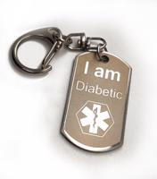 Přívěsek  "I am Diabetic" - na bundu, klíče