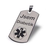 Přívěsek "Jsem Diabetik" velký + řetízek