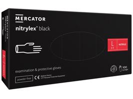 Rukavice nitrilové Mercator Medical Nitrylex black, 100 ks, černá, nepudrované Rozměr: L