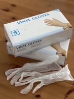 Rukavice vinylové Vinyl Gloves, 100 ks, transparentní, nepudrované Rozměr: S