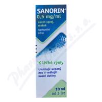 SANORIN 0,5MG/ML nosní podání sprej, roztok 1X10ML