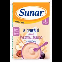 Sunar Mléčná kaše 8 cereál.švestka/jablko 6m+ 210g