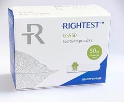 Testovací proužky Rightest GS550 (ke glukometrům mylife Pura/ mylife Pura X)