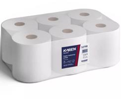 Toaletní papír Jumbo KAREN/TISSUE, 12 rolí, 100 m, 2 vrs., bílý