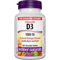 Webber Naturals D3 1000 IU 180 tbl natural orange