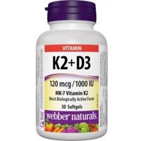 Webber Naturals K2 + D3 120 mcg/1000 IU 30 tob